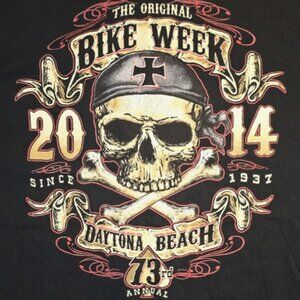 73rd Annual Daytona Beach Bike Week 2014 Men's 3XL T-Shirt Black 0010